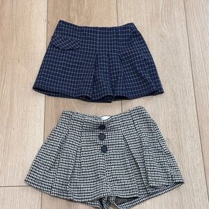 Zara plaid & houndstooth skirt / skort pair